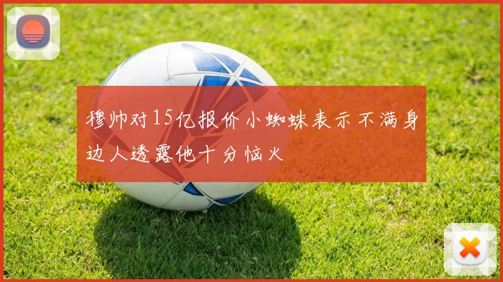 穆帅对15亿报价小蜘蛛表示不满身边人透露他十分恼火
